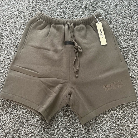 Essentials Fear of God Wood Color Athletic Shorts - Picture 1 of 7